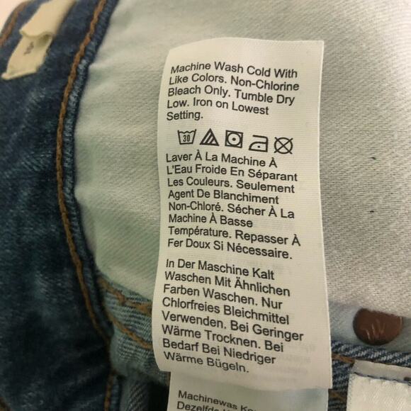 Madewell 10" High-Rise Skinny Jeans in Dewitt Wash Button Fly Size 25" Petite - Picture 8 of 10
